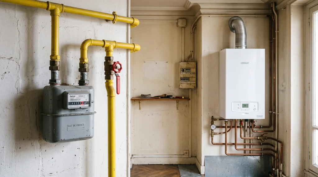 Installation intérieure de gaz — compteur, chaudière et raccordements — Gaz à Paris 12e Arrondissement